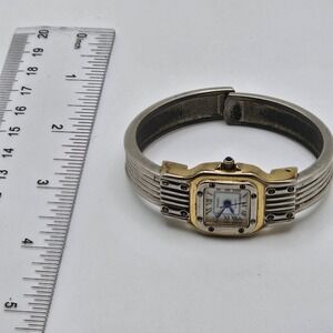 Gruen Ladies Two-Tone w/ White Dial & Roman Numerals Quartz Cuff Watch